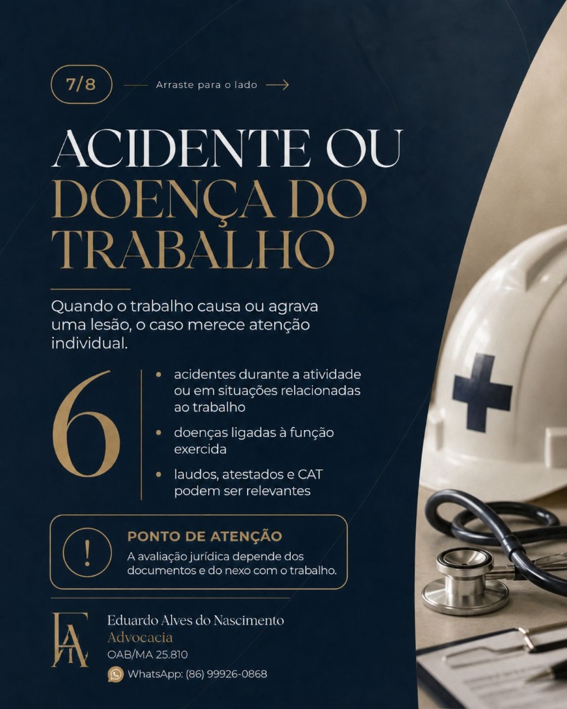 Slide Acidente ou Doença do Trabalho